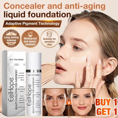 Concealer and anti-aging liquid foundation