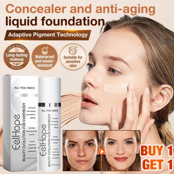 Concealer and anti-aging liquid foundati..