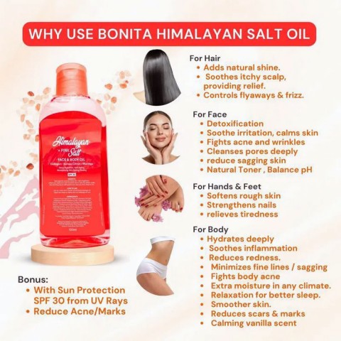 Himalayan Pink Salt Face and Body Oil with SPF 30