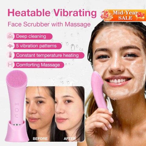 Heatable Vibrating Face Scrubber with Massage
