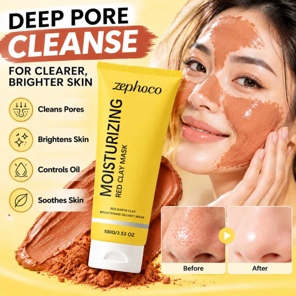 Red Clay Cleaning Mud Clay Facial Mask..