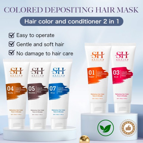 Hair color and conditioner 2 in 1-Colored depositing hair mask - easy to operate, gentle and soft hair, no damage to hair care