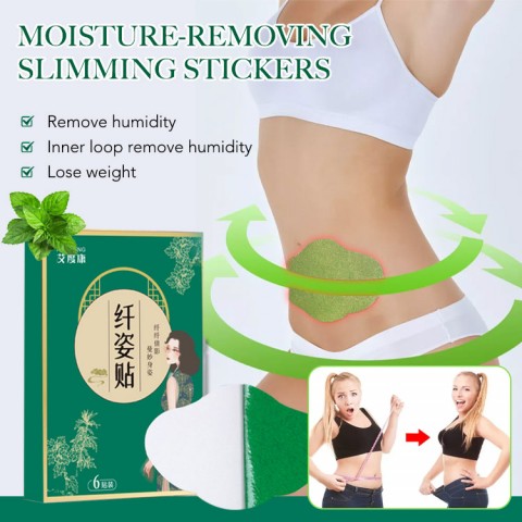 Moisture-removing, slimming stickers