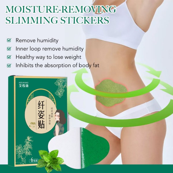 Moisture-removing, slimming stickers..