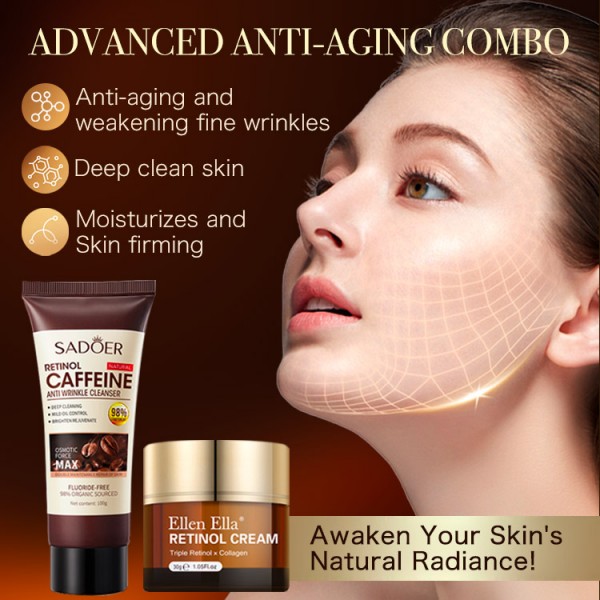 Caffeine Anti-wrinkle Facial Cleanser and Cream