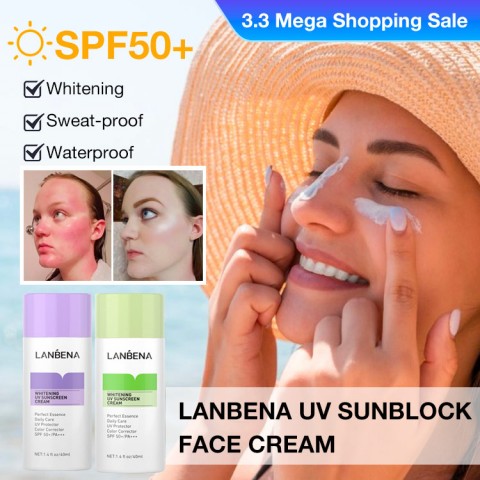 LANBENA UV Sunblock Face Cream  SPF50+-Whitening & Sweat-proof & Waterproof