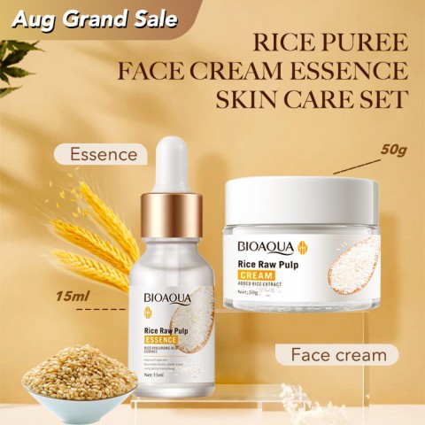 Rice puree face cream essence skin care set 