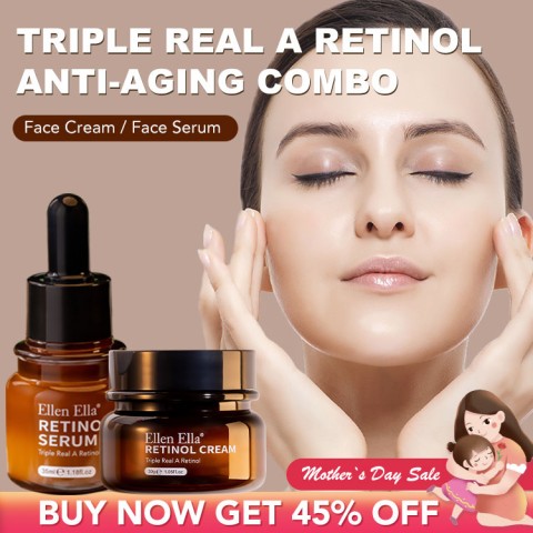 ELLEN ELLA Triple Real A Retinol Anti-aging Face Cream and Serum- Buy 1 take 1