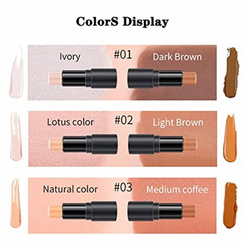 2 in 1 Highlight Stick,Shading Contour Stick. Concealer Foundation Cream Pen. Waterproof and sweatproof