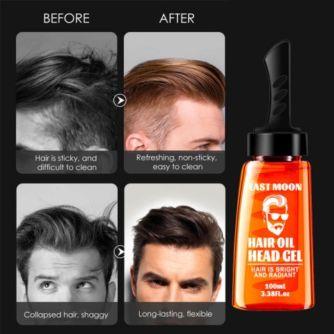 2 In 1 Men Hair Styling Gel Hair Comb-24 hours lasting