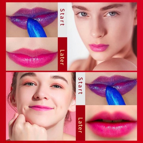 Blue Rose Color Changing Lipstick Discoloration Non-stick Cup Lipstick