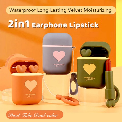 Waterproof Long Lasting Velvet Moisturizing lip stain Earphone 