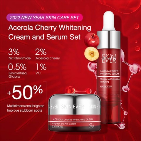 Acerola Cherry Whitening Cream and Serum Set-2022 New Year Skin Care Set