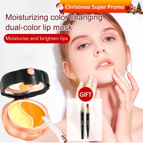 Moisturizing color changing dual-color lip mask