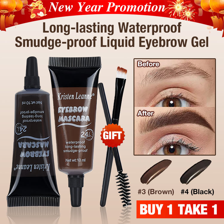 New Year Promotion Buy 1 Take 1 - Long-lasting Waterproof Smudge-proof Liquid Eyebrow Gel - 24H long lasting/Waterproof/Easy to use for beginners - Free brush included
