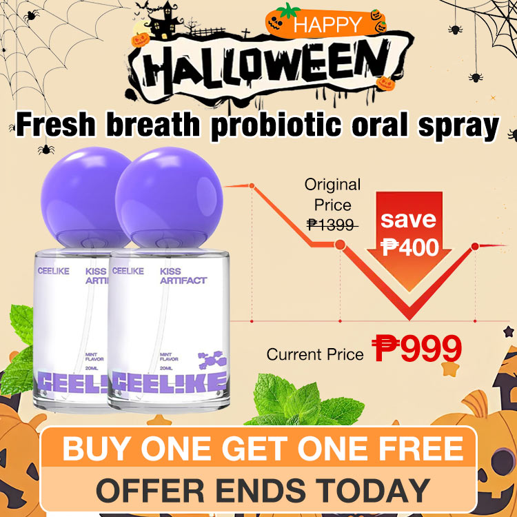 Halloween Sale- To Save 400P for buy one take one -probiotic oral freshening spray - improve oral health. Lightweight and portable, let you travel with confidence