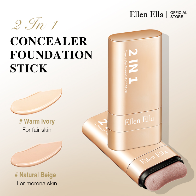 New product launch-2 PCS 1590-Ellen Ella Concealer Foundation Stick-High coverage-16 hours waterproof and sweatproof-Hot sale in Korea