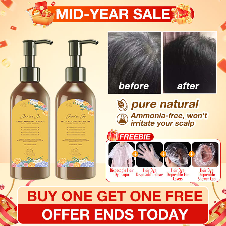 Mid-Year Sale Buy 1 Take 1-Free hair dyeing tools-JaniceJo Ammonia-Free Botanical Hair Coloring Cream - Ammonia Free/No damage to scalp/Not irritating/Protect hair/Enhance hair growth