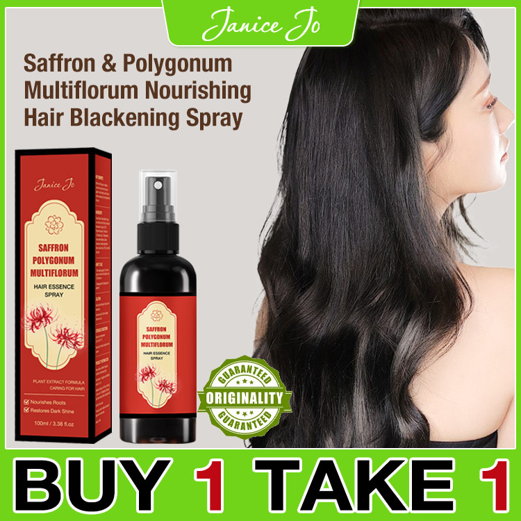 9.9 Mega Sale-Buy 1 Take 1-JaniceJo Saffron & Polygonum Multiflorum Nourishing Hair Blackening Spray-Naturally dark hair from the root