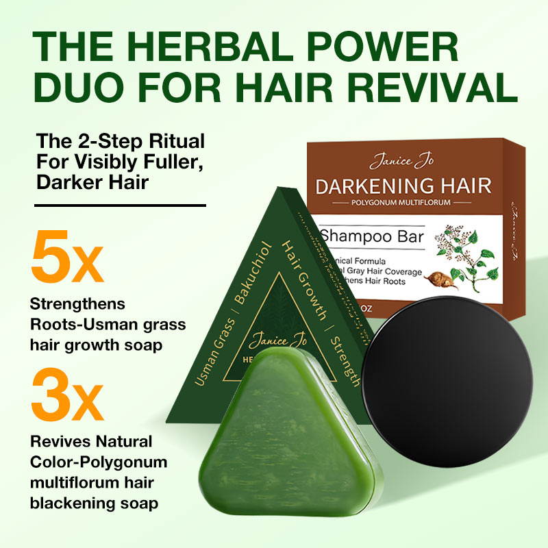 New Year Promotion Buy 1 Take 1 - Herbal Arborvitae Leaf Hair Growth and Darkening Combination - 100% Natural Ingredients/Simple application/Authentic proof