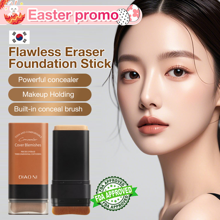 Easter promo buy now to save 100p and Add 199p to get the second one - Flawless Eraser Foundation Stick - Powerful concealer/16h makeup lasting/Bulit-in concealer brush - Get Korean flawless and radiant skin easily